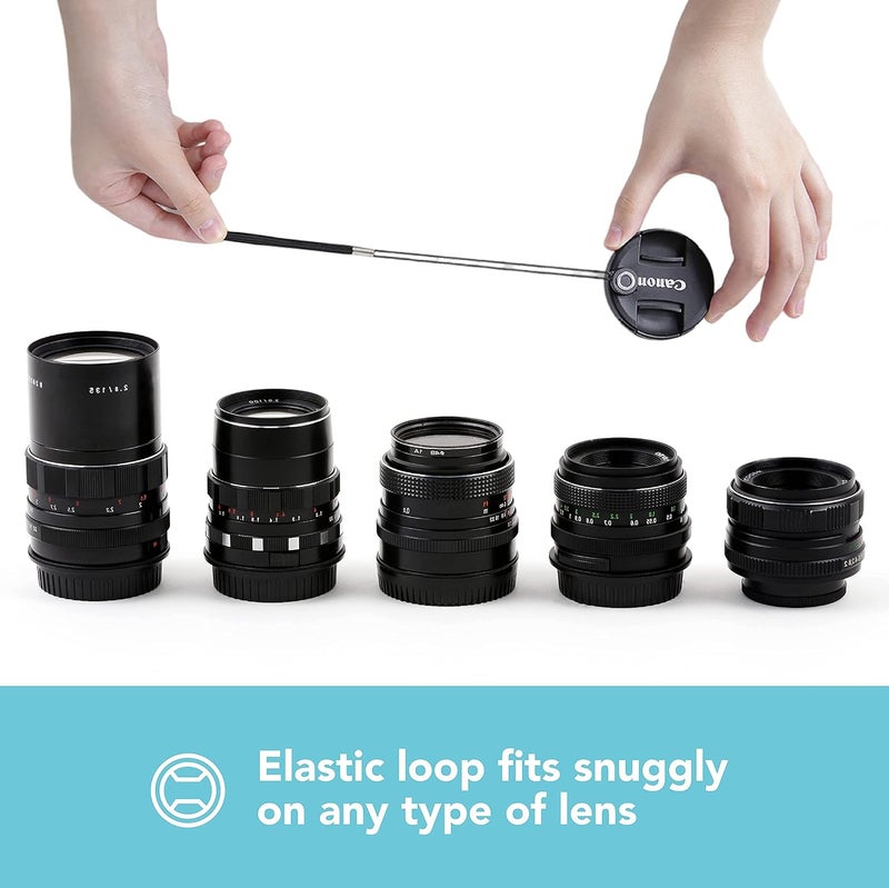 FotoTech Camera Lens Cap Leash with Elastic String, Compatible with Universal DSLR SLR Evil Mirrorless Cameras Video (x10) - Image 3